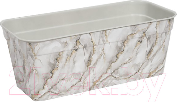 Изображение товара Вазон Violet Мрамор с дренажем / 354050 (светло-серый)