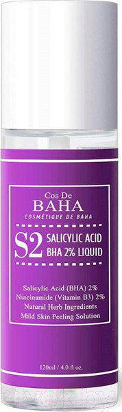 Изображение товара Тонер для лица Cos de Baha Salicylic Acid 2% Liquid (120мл)