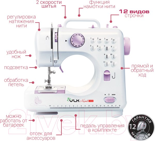 Изображение товара Швейная машина VLK Napoli 1400 (белый)