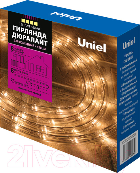 Изображение товара Светодиодная гирлянда Uniel UL-00008572 / ULD-D50 8M/С08