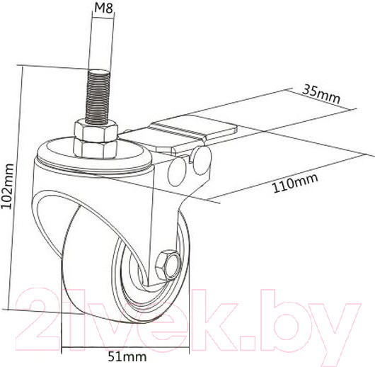 Изображение товара Комплект колес мебельных Ergosmart SFC-01 для стола