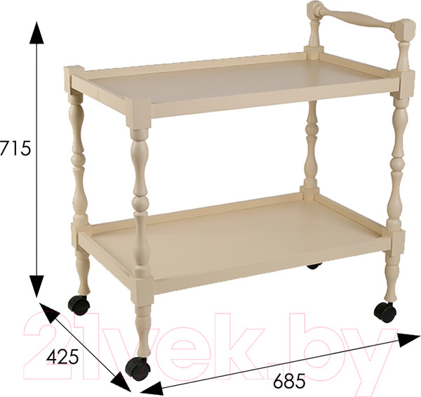 Изображение товара Сервировочный столик Мебелик Бридж (слоновая кость)