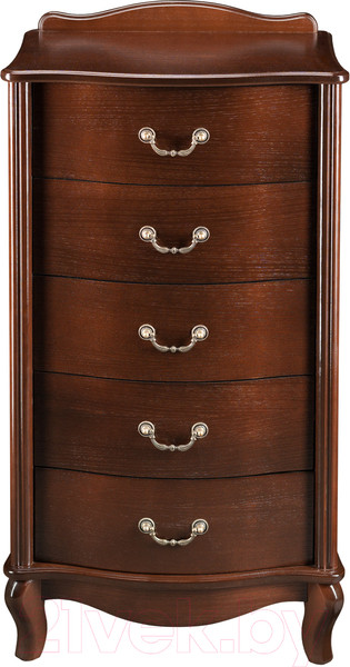 Изображение товара Комод Мебелик Джульетта узкий 5 ящиков (орех)