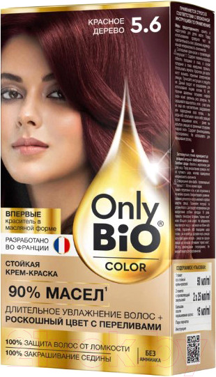 Крем-краска для волос Only Bio Color Стойкая тон 5.6 (115мл, красное дерево) — фото 3