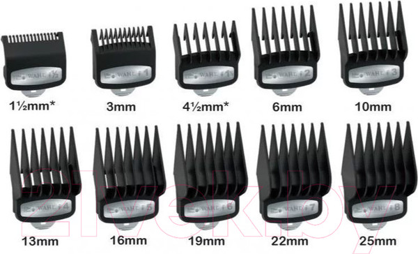 Изображение товара Набор насадок к машинке для стрижки волос Wahl 3421-100 (10шт)