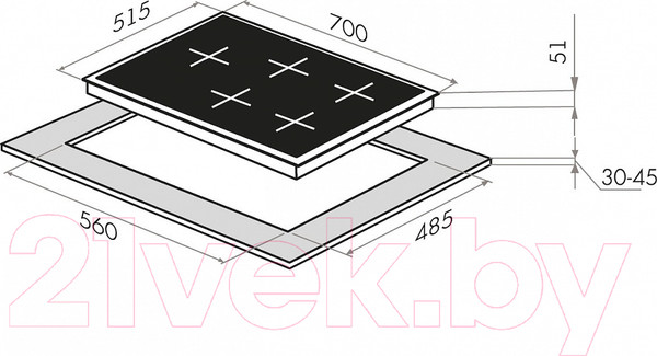 Изображение товара Газовая варочная панель Maunfeld EGHE.75.33CB/G