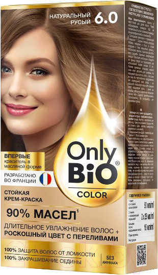 Изображение товара Крем-краска для волос Only Bio Color Стойкая тон 6.0 (115мл, натуральный русый)