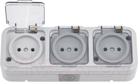 Изображение товара Розетка Bylectrica Пралеска аква РА16-0131(02) (серый)