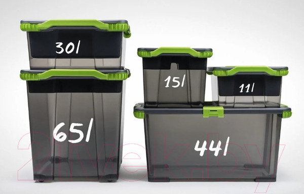 Изображение товара Контейнер для хранения Rotho Evo Total / 1008590000 (30л, антрацит/красный)