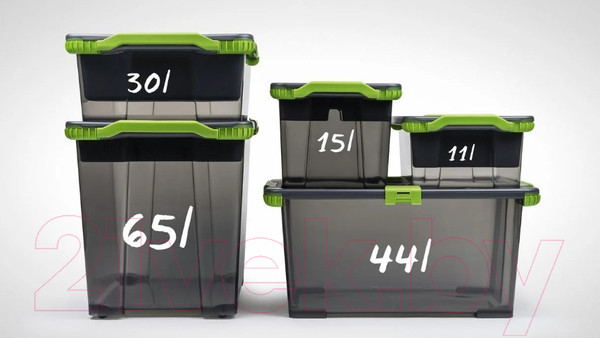 Изображение товара Контейнер для хранения Rotho Evo Total / 1008490000 (15л, антрацит/красный)