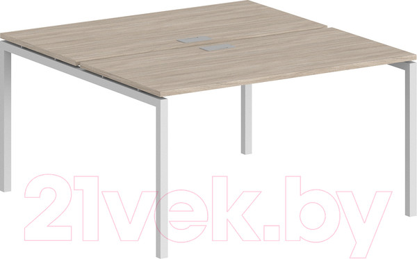 Изображение товара Комплект письменных столов Norden 120x143.8x75 / SG.244.OL.44.WH (белый/дуб светлый)