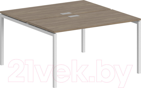 Изображение товара Комплект письменных столов Norden 160x143.8x75 / SG.246.OD.44.WH (белый/дуб темный)