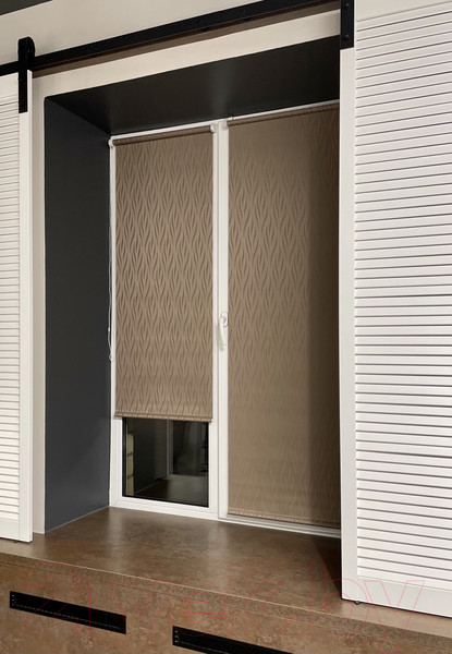 Изображение товара Рулонная штора АС МАРТ Делис 57x160 (светло-коричневый)