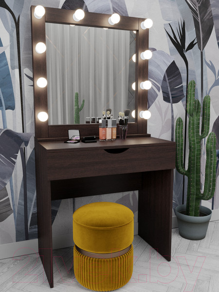 Изображение товара Туалетный столик с зеркалом Мир Мебели SV-12W с подсветкой