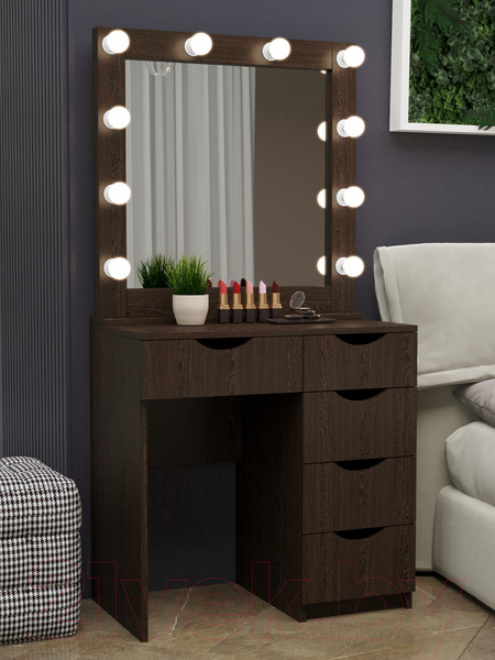 Изображение товара Туалетный столик с зеркалом Мир Мебели SV-25W с подсветкой