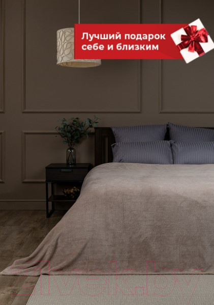 Изображение товара Плед TexRepublic Absolute Однотонный Фланель 140x200 / 37029 (серый-бежевый)