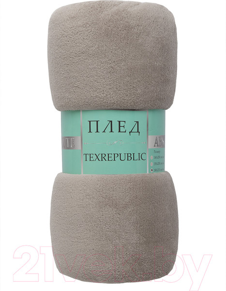 Изображение товара Плед TexRepublic Absolute Однотонный Фланель 140x200 / 37029 (серый-бежевый)