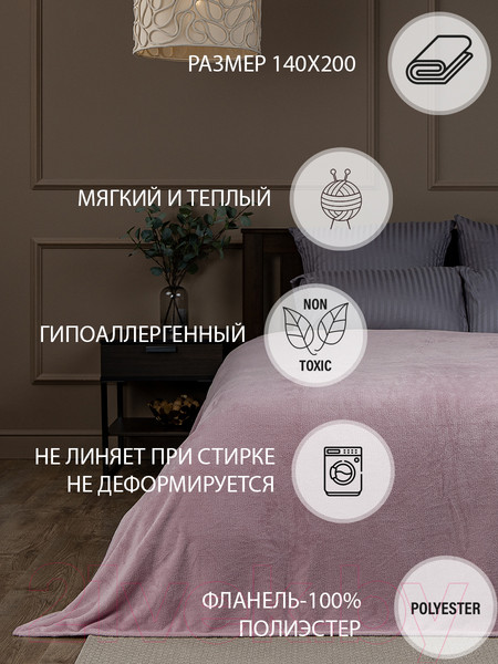 Изображение товара Плед TexRepublic Absolute Однотонный Фланель 140x200 / 32305 (брусника)