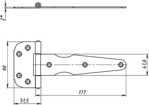 Изображение товара Петля дверная Металлист ПС-160 (пол. бронза)