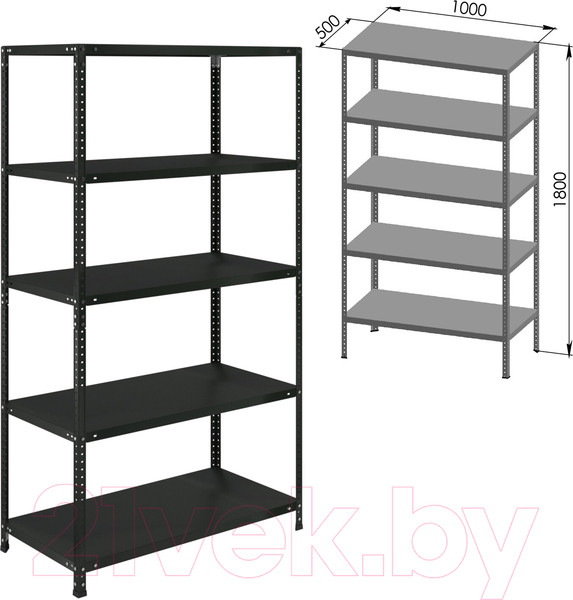 Изображение товара Стеллаж металлический Brabix Ms Kd-185/50-5 / 291270