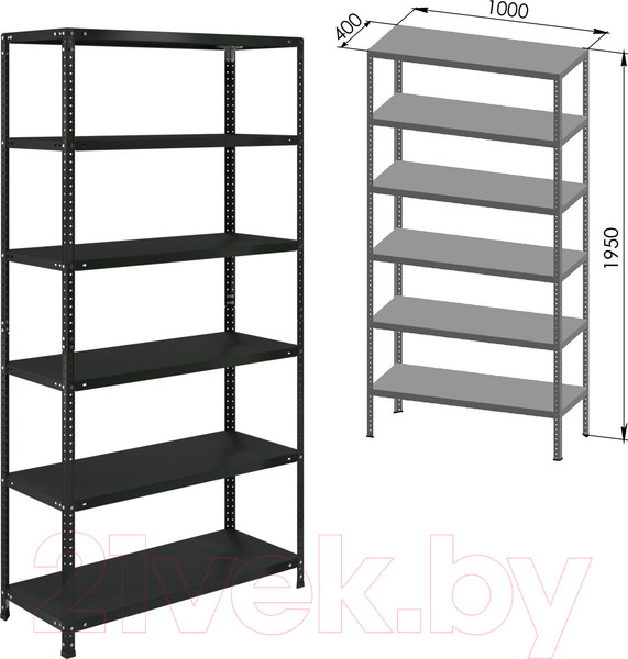 Изображение товара Стеллаж металлический Brabix Ms Kd-200/40-6 / 291272