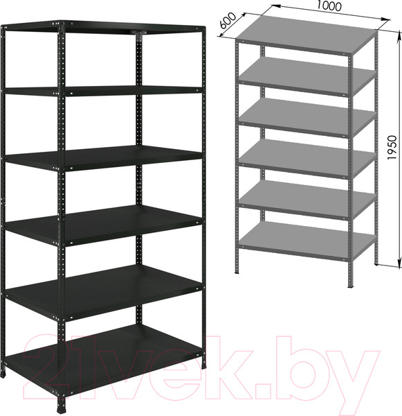 Изображение товара Стеллаж металлический Brabix Ms Kd-200/60-6 / 291274