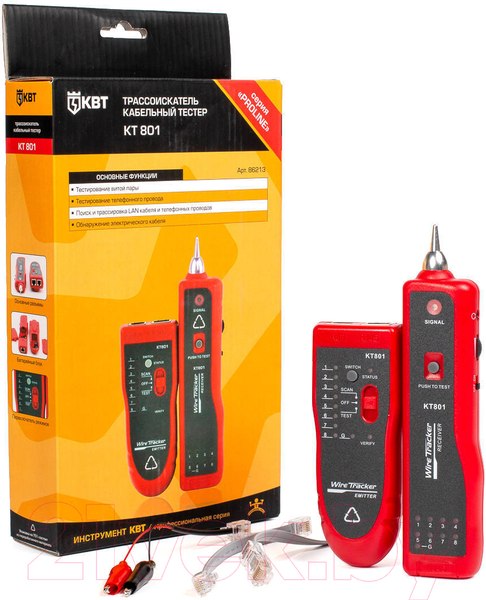 Изображение товара Кабельный тестер КВТ Proline KT 801 / 86213