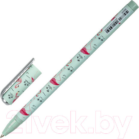 Изображение товара Ручка шариковая Brauberg Soft Touch Stick Flamingo / 143705 (синий)