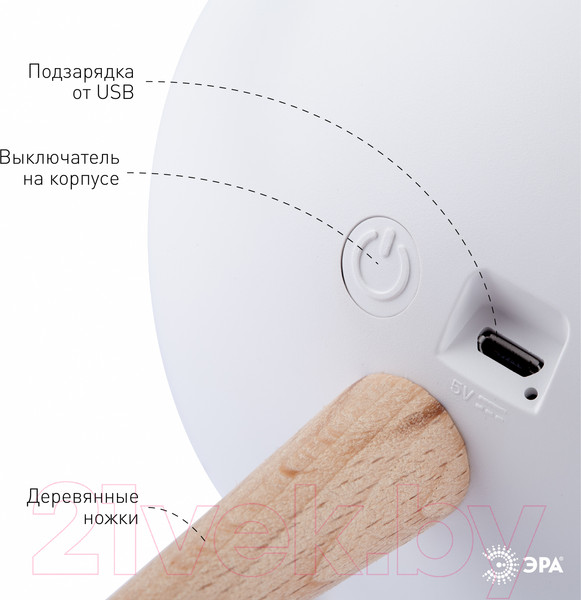 Изображение товара Ночник ЭРА NLED-467-1W-W котик / Б0052814 (белый)