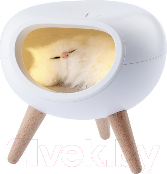 Изображение товара Ночник ЭРА NLED-467-1W-W котик / Б0052814 (белый)