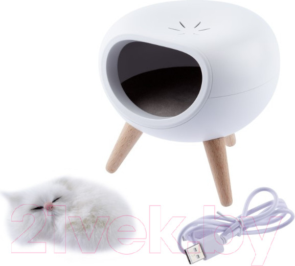 Изображение товара Ночник ЭРА NLED-467-1W-W котик / Б0052814 (белый)