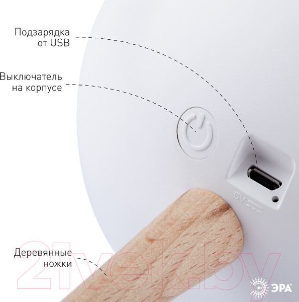 Изображение товара Ночник ЭРА NLED-467-1W-W котик / Б0052814 (белый)