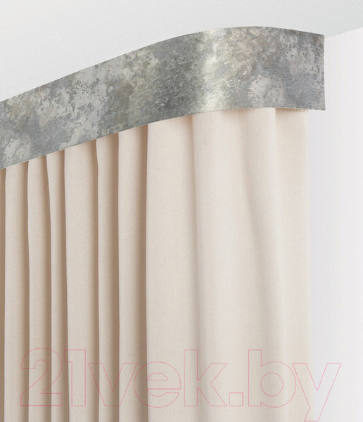 Изображение товара Карниз для штор LEGRAND Венециано с поворотами 7см 1.6 2-х рядный / 58101298 (серый шелк)