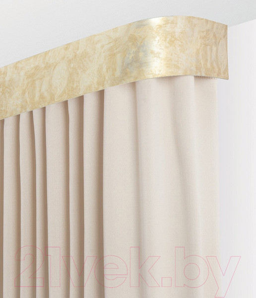Изображение товара Карниз для штор LEGRAND Венециано с поворотами 7см 2.0 2-х рядный / 58101294 (жемчуг)