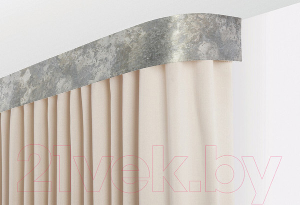 Изображение товара Карниз для штор LEGRAND Венециано с поворотами 7см 3.6 2-х рядный / 58101302 (серый шелк)