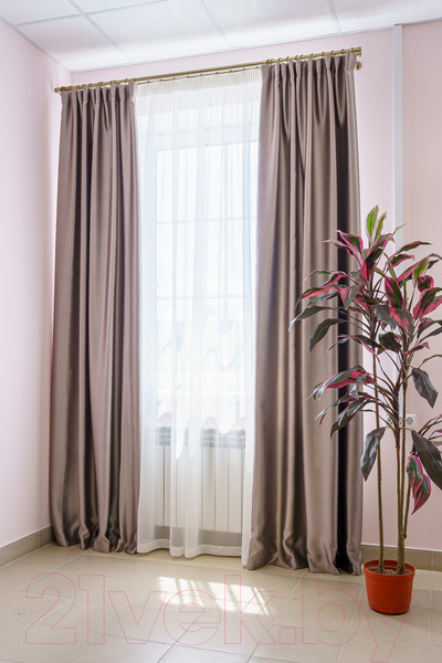 Изображение товара Комплект штор Decoretto Блэкаут Двухсторонний БДКО-K23 (300x260, коричневый/орех)