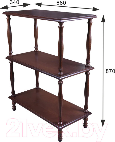 Изображение товара Этажерка Мебелик П 9 (средне-коричневый)