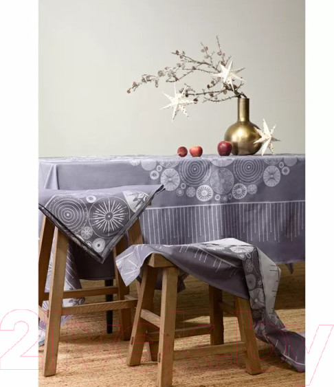 Изображение товара Скатерть Tkano New Year Essential TK21-TC0025 (фиолетово-серый/ледяные узоры)