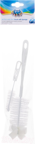 Изображение товара Набор ершиков для бутылочки Canpol Со спонжем / 7/402 (белый)