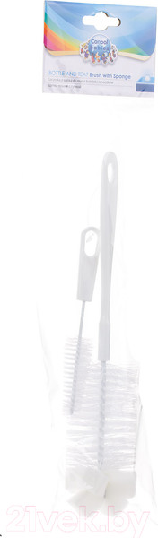 Изображение товара Набор ершиков для бутылочки Canpol Со спонжем / 7/402 (белый)