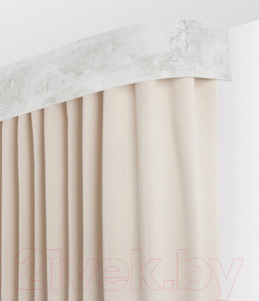 Изображение товара Карниз для штор LEGRAND Стоун 3.6м с поворотами 7см 2р / 58101265 (бетон)