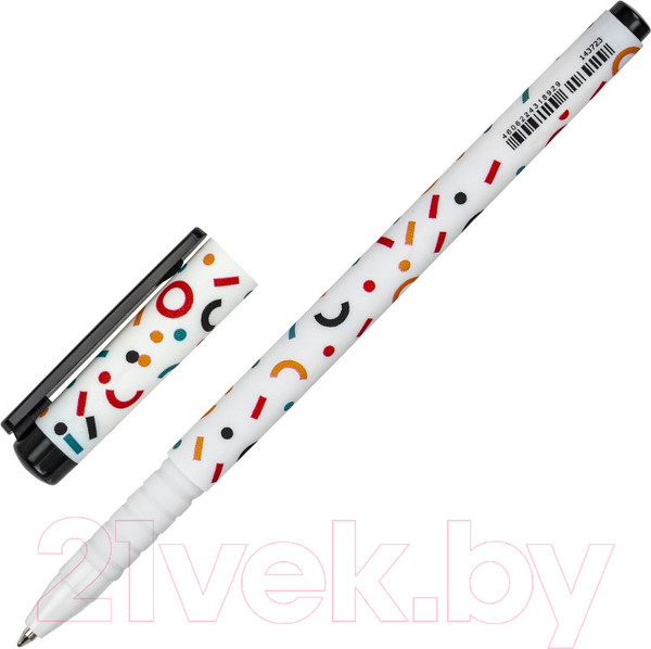 Изображение товара Ручка шариковая Brauberg Soft Touch Grip Confetti / 143723 (синий)