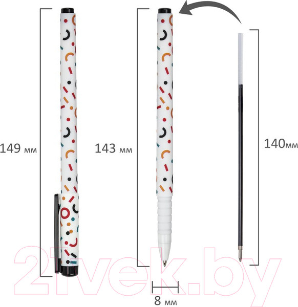 Изображение товара Ручка шариковая Brauberg Soft Touch Grip Confetti / 143723 (синий)