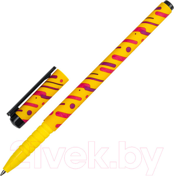 Изображение товара Ручка шариковая Brauberg Soft Touch Grip Lines / 143724 (синий)