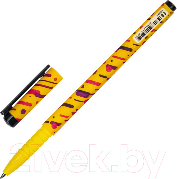 Изображение товара Ручка шариковая Brauberg Soft Touch Grip Lines / 143724 (синий)