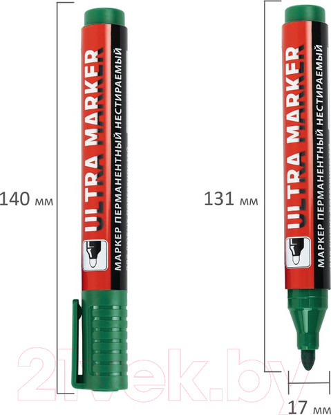 Изображение товара Маркер перманентный Brauberg Ultra Marker / 152207 (зеленый)