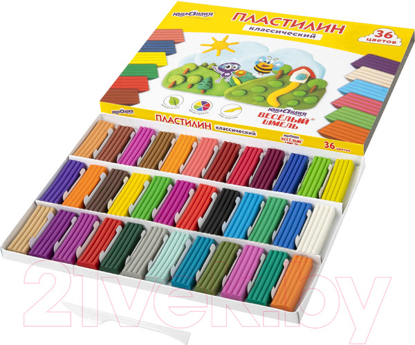 Изображение товара Пластилин Юнландия Веселый шмель / 106434 (36цв)