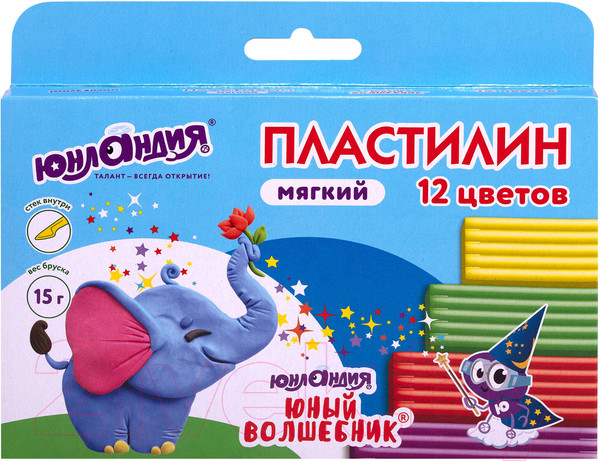 Изображение товара Пластилин Юнландия Юный волшебник / 106439 (12цв)