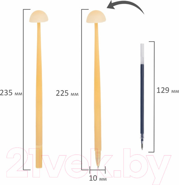 Изображение товара Ручка шариковая Юнландия Гриб / 143796 (в ассортименте)