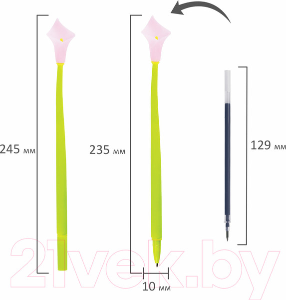 Изображение товара Ручка шариковая Юнландия Цветок / 143797 (в ассортименте)